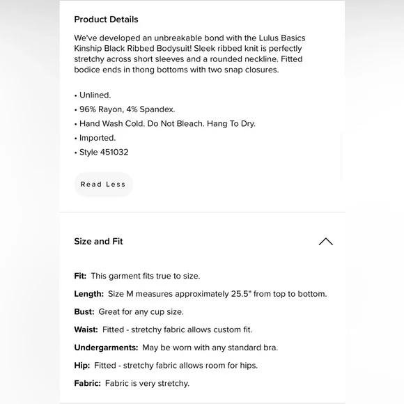 Lulu’s Kinship Ribbed Black Bodysuit. NWT. - Picture 8 of 8